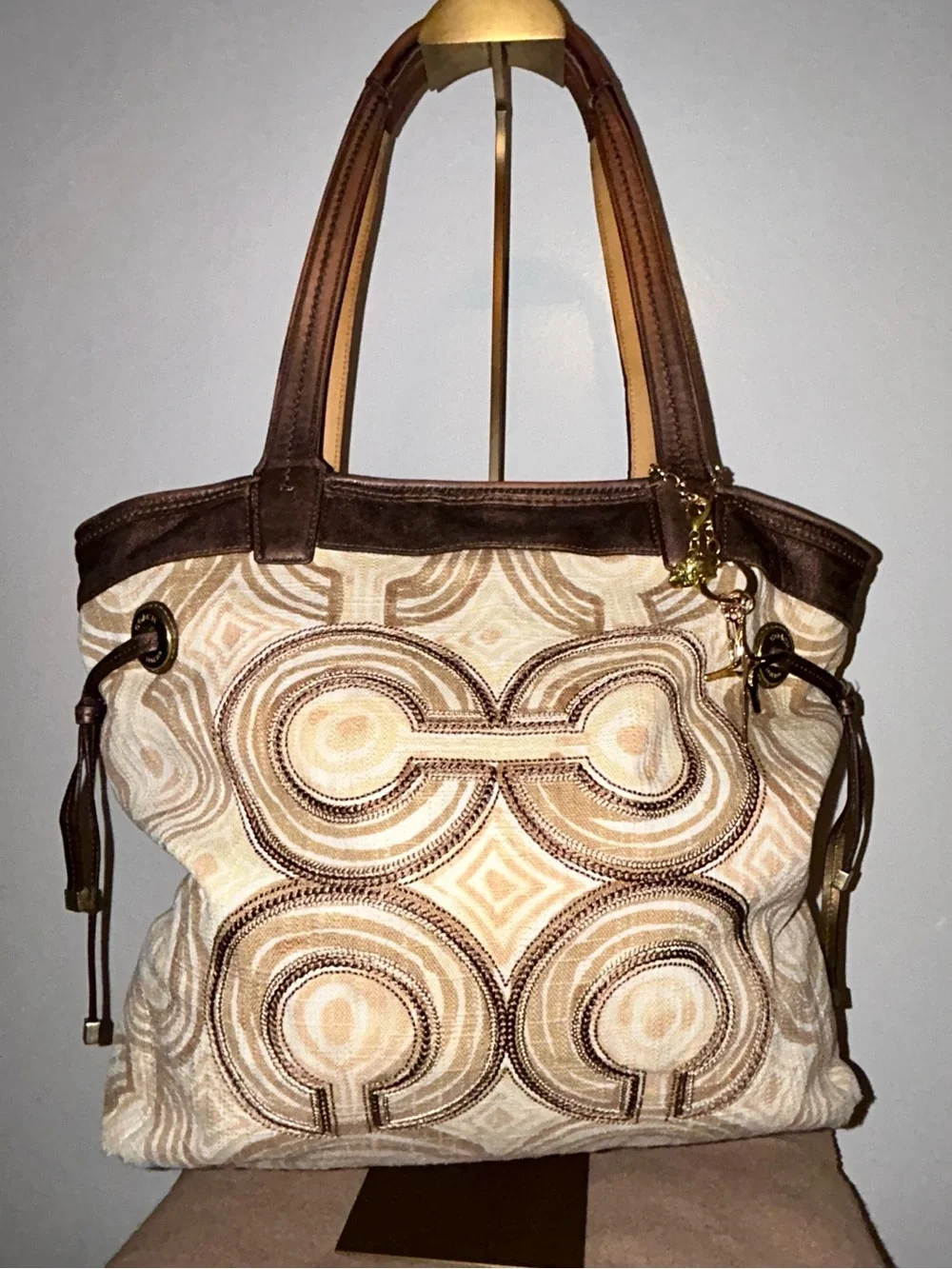 Coach Audrey Op Art Swirl Leigh Slim Tote . Vintage Y2K